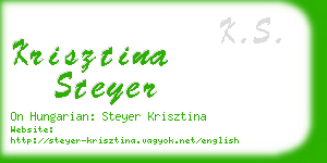 krisztina steyer business card